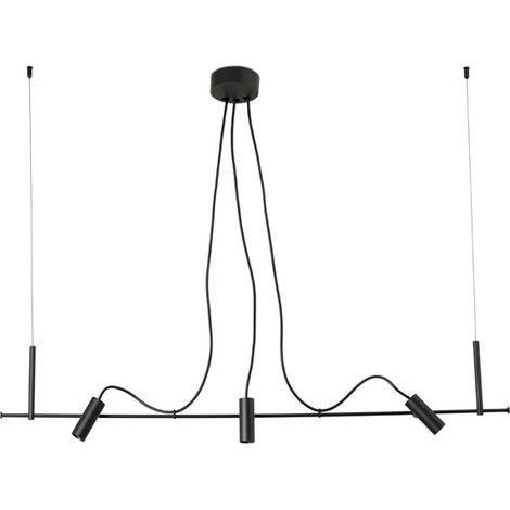 CLAP Colgante lineal negro 3x6W 3000K 38º (1/4)