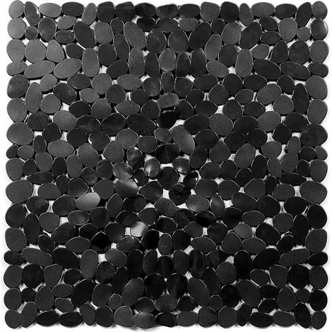 Tapis de Douche Antiderapant,54x54cm(Noir) Tapis de Douche Carrés,Tapis de Baignoire Antidérapant et Anti-moisissure,Tapis de Bain Antiderapant Enfant,Lavable en Machine avec Ventouse Tapis (1/5)