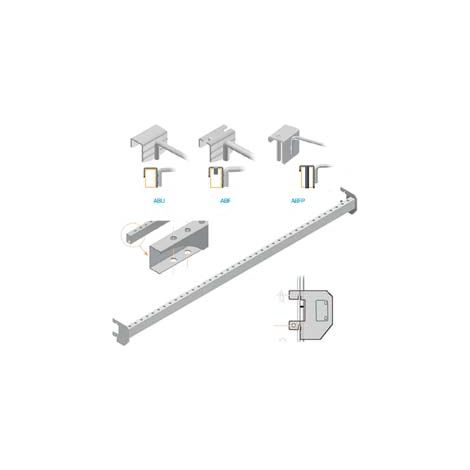 BARRA UNIVERSALE CROMATA CON FORI PASSANTI INTERASSE MM.25 mm.1000 l. mm.50 p. (mm.39 dal fondale)