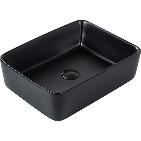 Countertop Basin TRAVESIA 490 x 380 mm Ceramic Black