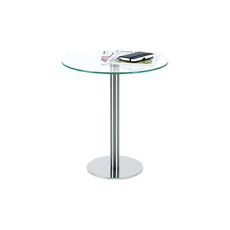 Mesa auxiliar redonda H x Ø 550 x 495 mm tablero de cristal