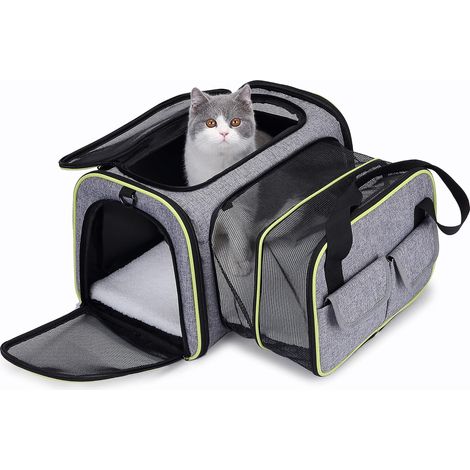 Transport box cat, transport bag cat, small dogs, transport box dog, cat transport box, cat transport box, dog transport box in the car or on the train 44.5 33 28cm (1/5)