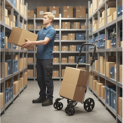 Carrello della spesa 46 L con borsa termica, pieghevole, manico regolabile, grigio scuro OKMYHOME (1/5)