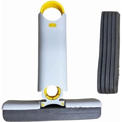 Mini Mop Absorbant Lavable à La Main - TêTes De Balai en éPonge, Essorage Manuel,Portable, Nettoyage De Bureau pour Cuisine/Salle De Bain/FenêTreCarreau/Voiture.1 Manche, 2 TêTes De Balai (1/5)