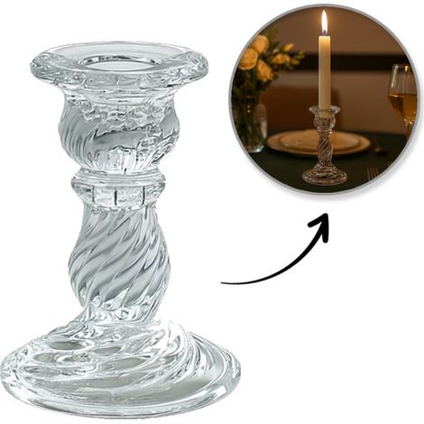 Candelabro decorativo in vetro Glamour 9,5 cm - SW12