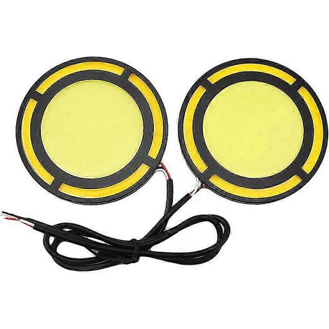 Set mit 2 gelben und weißen COB-LED-Lampen für Auto, Tagfahrlicht/Nebelscheinwerfer.