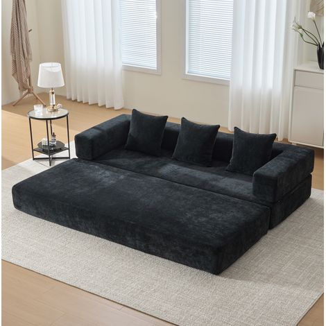 Divano modulare in chenille con tasche laterali OKMYHOME (1/5)