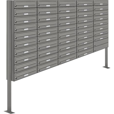 48er Premium Standbriefkasten  RAL 9007 freistehend Postkasten Ständer 5x10 (1/5)