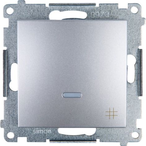 Connecteur en croix Simon 54 avec éclairage, connecteurs rapides, argent mat IP20 DW7L.01/43