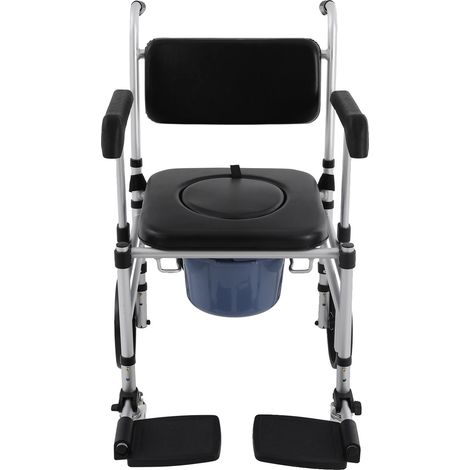 Chaise de toilette, hauteur réglable, design pliable, Panneau doux (1/2)