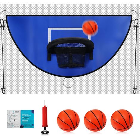 Basketball Trampoline Kit, Mini Basketball Hoop, Detachable Edge for Diving, Waterproof, Basketball Hoop, Outdoor Trampoline with 3 Mini Basketballs, Accessory (1/5)