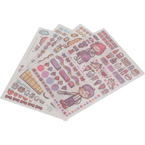 Lot de 10 autocollants japonais mignons pour scrapbooking, agenda, carnet de notes et décoration de livres. (1/5)