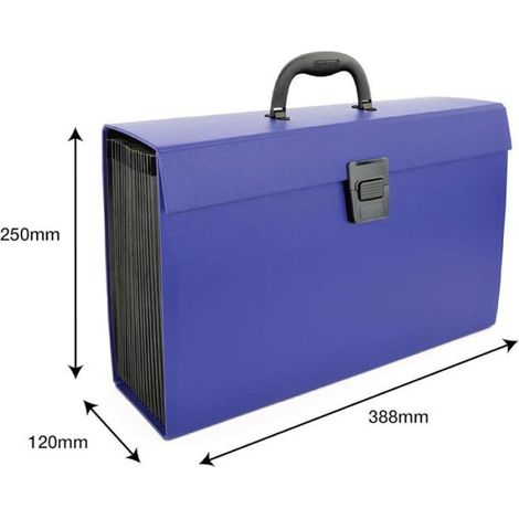 Valisette trieur 19 compartiments A4+ bleu poignée bleu CLASSEUR (1/5)
