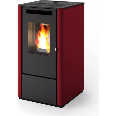 stufa a pellet punto fuoco "thelma" bordeaux 8 kw