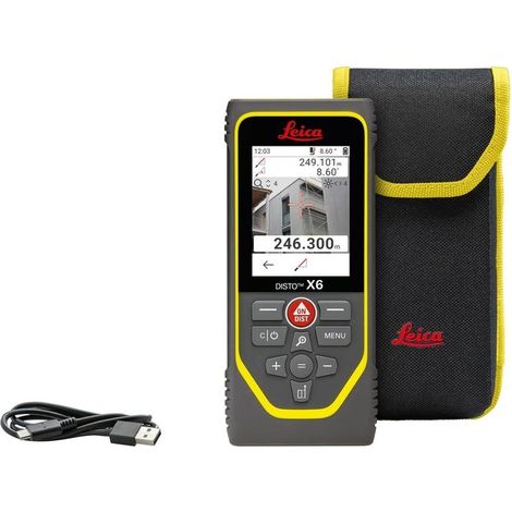Disto X6 LEICA Misuratore di distanza laser da 250 m con fotocamera e touchscreen per 3D.