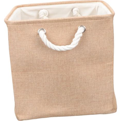 Panier à Linge Pliable en Tissu Marron, Grand Conteneur de Rangement Pratique pour Vêtements et Livres, pour Chambre ou Salle de Bain (1/5)