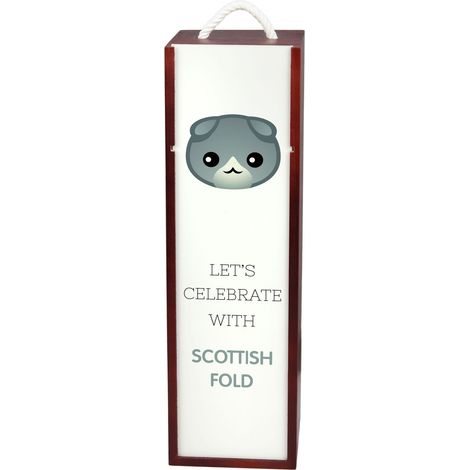 Scatola portabottiglie Scottish Fold con grafica e iscrizione di Art-Dog (1/5)