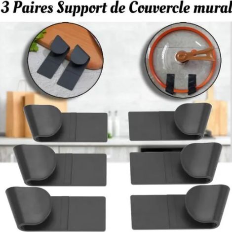 Organisateur de planches à découper, support pour couvercles de casseroles, support auto-adhésif sans perçage, convient aux placards (1/5)