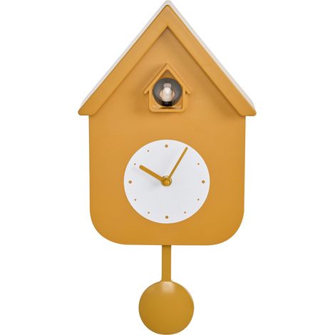 Cuckoo Clock Yellow Synthetic Material with Bird Sound Pendulum Clock BONNEVAL (1/5)