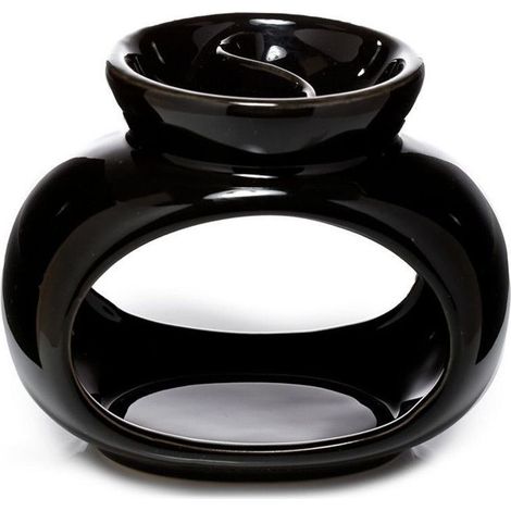 Brûleur à Huile - EDEN - Ovale - Céramique - Noir - Utilisation avec huiles et cire