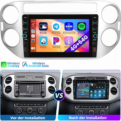 8" Android 15 Autoradio CarPlay Pour VW Tiguan 2007-2016 GPS WiFi BT Type-C 2+64G (1/5)