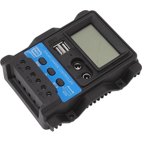 Contrôleur de charge solaire automatique 12 V/24 V, contrôleur d'énergie solaire PWM, double port USB, écran LCD, 20 A (1/5)