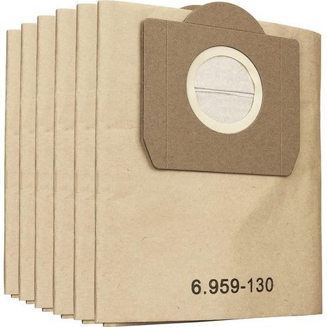 FENOPLASTICA15 sacs filtrants en papier pour aspirateur Kärcher 6.959-130.0, sacs filtrants en papier WD3. Sacs filtrants en papier pour aspirateur WD3 1629 MV3 Premium A2201/2204/2251/2504/2554/2604. (1/3)