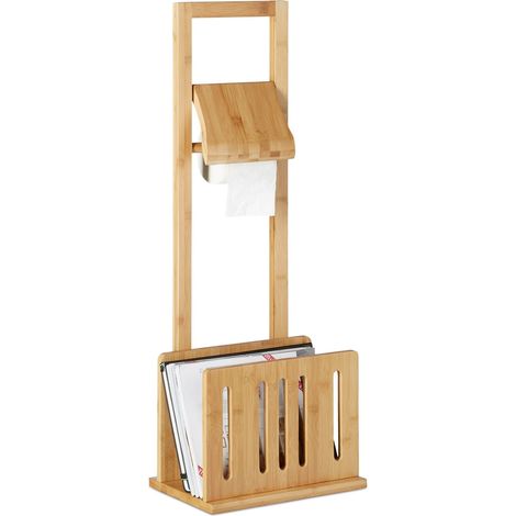 Porta carta igienica con porta riviste in bambù 81,5 cm 3213041