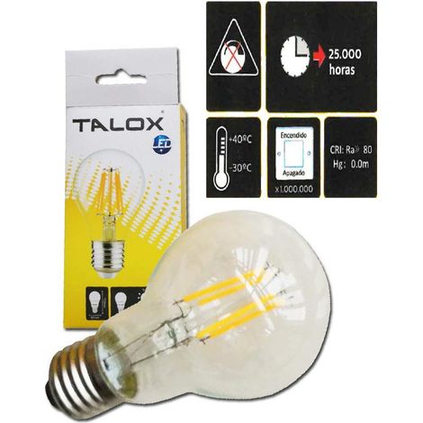 TALOX talox bombilla led filamento a-60 e27 4 w 3000k 320 lumen
