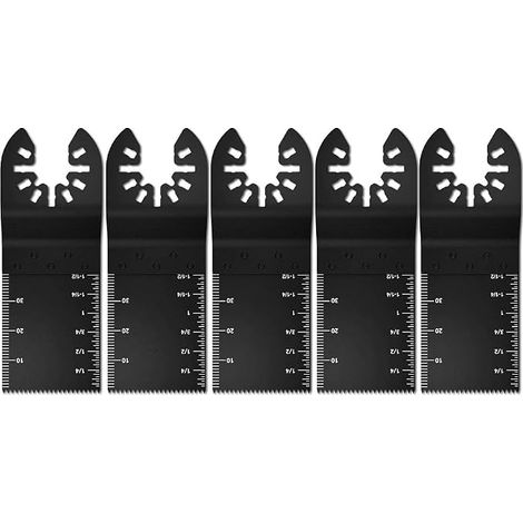 Lot de 5 lames de scie multifonction, accessoires pour bois, métal, plastique, outil multifonction, accessoires oscillants, libération rapide pour Bosch Fein Multimaster Multitalent (1/5)