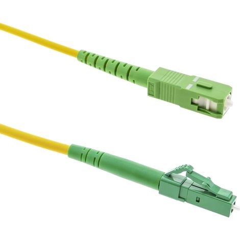 BeMatik - Cable fibre optique LC/APC SC/APC simplex monomodes G657A2 9/125 de 50 cm OS2 (1/5)
