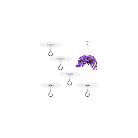 PC autoadhesivos de plafond en métal à coller, crochets de suspension de plafond adhésifs très résistants sans perçage Support de plafond adhésif pour , lumières, carillones, decoraciones