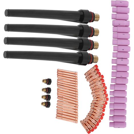 Kit de soudage TIG 68 pièces : lentille à gaz, couvercle arrière, accessoires de buse de soudage WP‑17/18/26 (1/5)