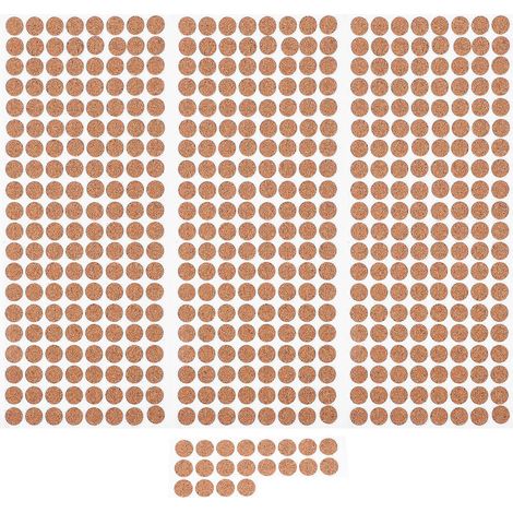 Coussinets en liège auto-adhésifs pour l'absorption des chocs, 500 pièces par paquet, grain de bois brun clair. (1/5)