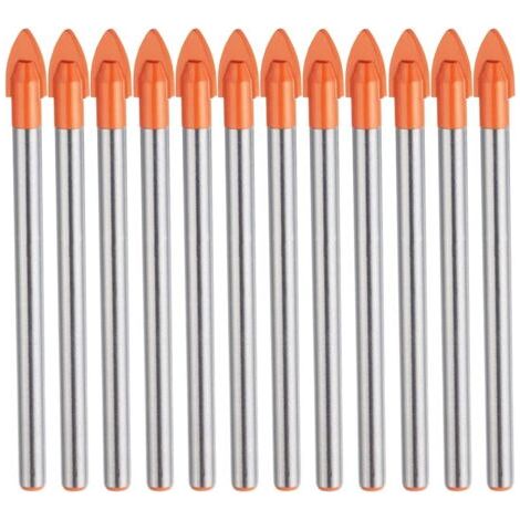 10 brocas de 6 mm para azulejos de vidrio, con punta de carburo de tungsteno de 6 mm para materiales duros y quebradizos, ideales para taladrar azulejos, vidrio y cerámica.