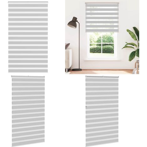 vidaXL Zebrarollo Hellgrau 120x230 cm Stoffbreite 115,9 cm Polyester (1/5)