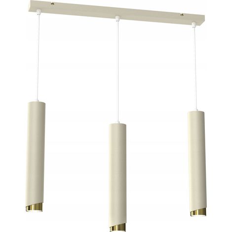 Gratuito. Lampada a sospensione a tubo 3x GU10 ghiacciolo beige oro Striscia smussata (1/5)