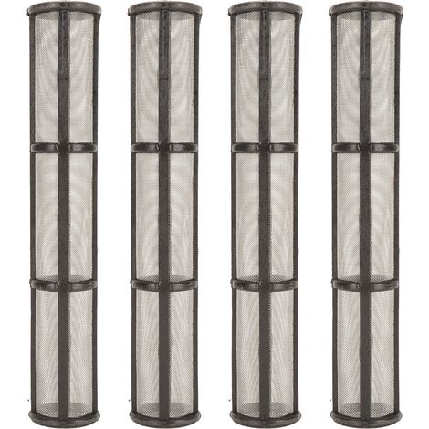 Lot de 4 filtres pour pistolet à peinture, universels et performants, compatibles avec la plupart des pistolets à peinture, noir, maille 60, 18 x 3 cm (1/5)