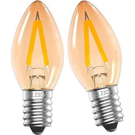 E14 LED Veilleuse Ampoule C7 Ambre Blanc 2200K SES Petite Edison Bougie Ampoule Lampe Lampe Table Chambre non Lot (1/5)