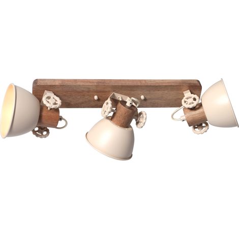 Mexlite - spot - Gearwood - crème - holz metall - aufbauleuchte - (1/4)
