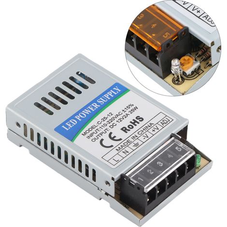 Alimentation LED professionnelle 25W 12V, commutation étanche AC110/220V