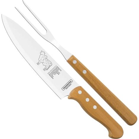 TRAMONTINA SET COLTELLO+FORCHETTONE PER BARBECUE CHURRASCO