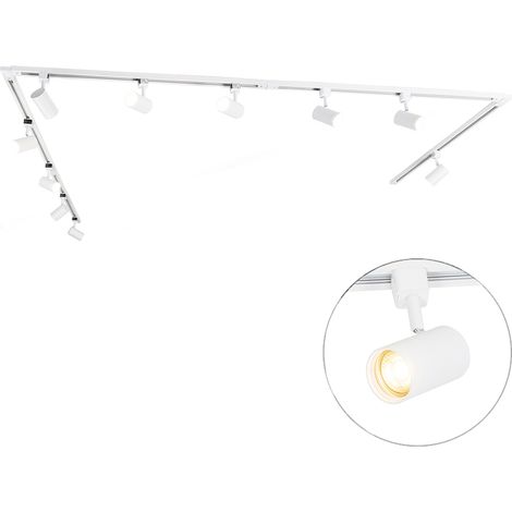 Smart Track Lighting System with 10 Spotlights White 1-Phase incl. 10 Wifi GU10 50mm - Iconic Jeana