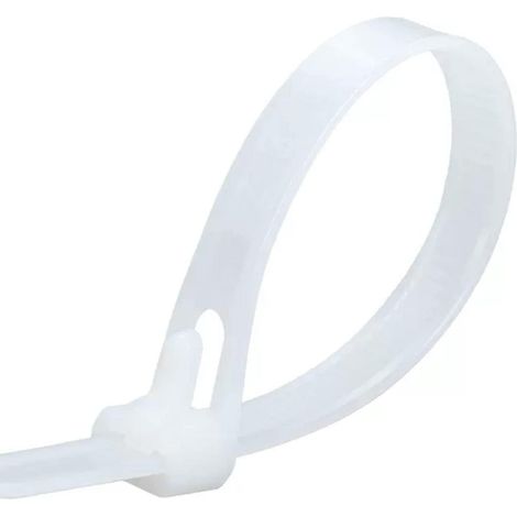 Kabelbinder wiederverschließbar Nylon 100 Stück 200 7,6mm × 200mm Weiß (1/5)