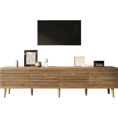 CHICFURN Mobile TV 180x40x46 cm in MDF e truciolare effetto legno naturale per TV 75 pollici (1/5)