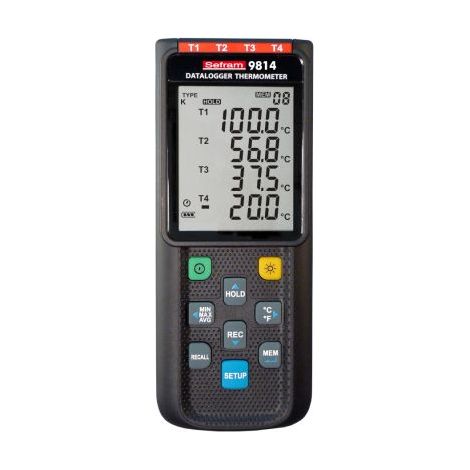Thermomètre numérique Sefram SEFRAM9814, 4 voies de mesure pour E, J, K, T ( Prix pour 1 )