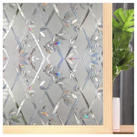 Blickdichte Fensterfolie, außenseitig, 30 x 200 cm, selbstklebend und sonnenschützend, breit, Milchglasoptik, klebstofffrei, Sichtschutzfolie für Zuhause/Büro, Montagehilfe