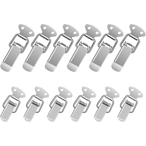 Loquet À Bascule - Acier Inoxydable 201 - Pour Armoire Tiroir Coffre À Outils - Fermoir À Ressort - 12 Pièces
