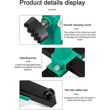 Support réparation PCB – Plateau ajustable rotation 360° – Pince pour carte mère – Porte-fer à souder – Maintenance circuits imprimés (1/5)