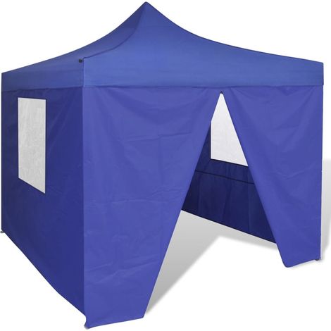 Cenador plegable azul con 4 paredes 3x3 m vidaXL (1/5)